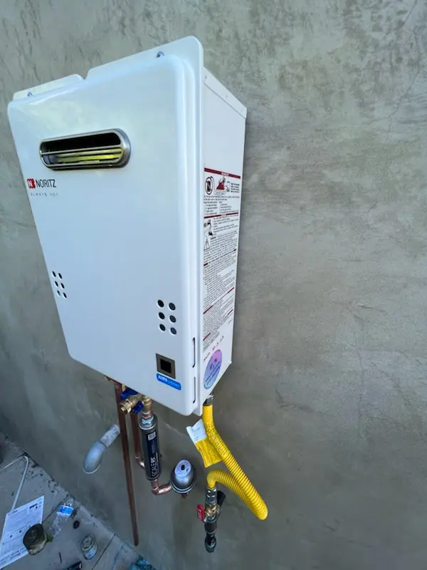 Tankless water heater installation for Cypave homes